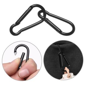 Schwarz Aluminiumlegierung D Carabiner Outdoor Spring Snap Clip Wasserflasche Haken Schlüsselbund Quickdraws für Kleidungssack