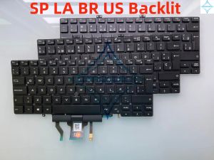Keyboard New US La Latin SP Hiszpański Brazilian BRLIT dla Dell Latitude 5400 5401 5410 5411 2019 TrackPoint 0mnfj6 0khdrg klawiatura
