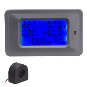 6 in 1 tester di tensione AC Ampermetro di voltmetro digitale 100A/20A 110 ~ 250 V Monitoraggio del pannello LCD HZ
