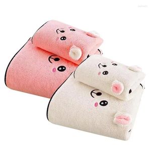 Towel Bath Coral Fleece Set Super Absorbent Hand With Ears Hoiusehold Quick Drying Cartoon Cute Supplies