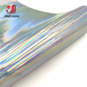 Holographic Self Adhesive Permanent Vinyl Iridescent Silver Film Craft Peel and Stick Cutting Vinyl Cup/Wall/Glass Logo Letters