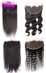 100 Virgin Human Hair Brazilian 13x4 Spets Frontal Body Wave Kinky Straight Deep Curly 1024Inch6369277