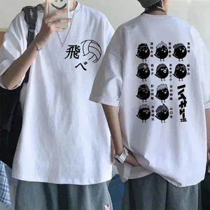 Anime sinek yüksek grafik tişört mange büyük boy erkekler t shirt adam kadın tişört karasuno yu nishinoya karikatür y2k harajuku tees üst 240409