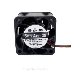 パッドSanyo 9GA0312P3K0031 SAN ACE 38 DC 12V 0.62A 3828 3.8cm PWMデュアルボールクーラーファン38x38x28mmのオリジナルCPU冷却ファン