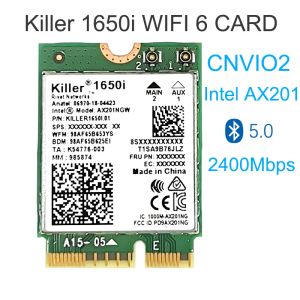 Cards Killer 1650i CA Dual Banda 2.4 Gbps sem fio AX201NGW CARTA WIFI AX201 802.11AX Adaptador de laptop Bluetooth 5.0 para Windows 10