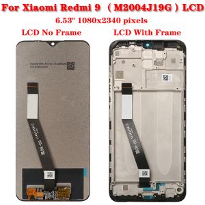 Xiaomi Redmi 9 9a 9c LCDのオリジナルLCDフレームディスプレイとタッチスクリーンアセンブリを備えたRedmi 9 M2004J19AG M2004J19C LCD