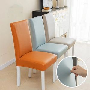 Chair Covers Solid Color Leather Table Cover Waterproof Oilproof Dining Seat Deco Banquet El Home Textlies