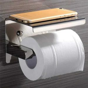 Toilet Paper Holders Bathroom Toilet Towel Paper Holder Phone Holder Wall Mount WC Rolhouder Paper Holder With Shelf Towel Rack Tissue Boxes Black 240410
