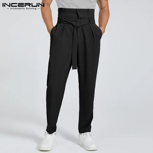 Incerun American Style Moda Men Pantalons Casual Streetwear calça de laço masculino Big Pocket Cargo Long Pants S-5xl 240402