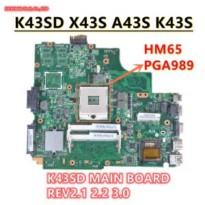 Moderkort K43SD Main Board Rev2.1 2.2 3.0 för ASUS K43E K43SD A43E P43E Laptop Motherboard HM65 PGA989 100% arbete