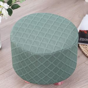 Stretch Footrest Ottoman Cover Round Stool Chair Cover 360 Degree Slipcover Protector Footstool Sofa Foot Rest Stool Covers