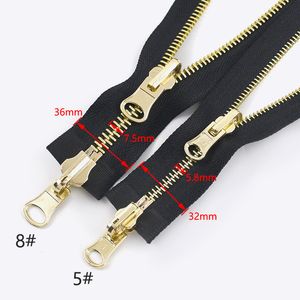 Meetee 1Pc 70-100cm 5# 8# Metal Rotary Slider Open-End Zipper Reversible Double Sided Zippers for Jacket Sewing Spin Zip Head