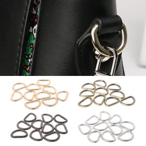 10pcs/bagベルトバックルカラビナ内側幅メタルセミセルコール非溶接DリングDIYバッグハンドバッグアクセサリー13/16/20/25mm