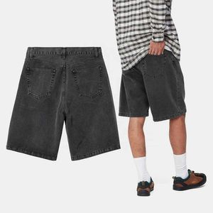 Summer Streetwear Vintage Meia calça solta short shorts moda masculino masculino de jeans folgados jeans