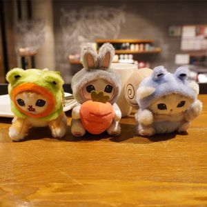 Japanese cross dressing rabbit, snail, frog, shark, cat plush toy doll keychain, grab doll machine pendant