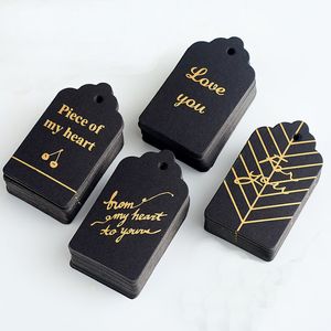 8x4,5 cm DIY Bronzing mit Liebe Hochzeits -Tag -Kartenmuschel für Sie Valentinstag Geschenk /Handwerk /Bäckerei /Süßigkeiten -Tag -Label 50pcs