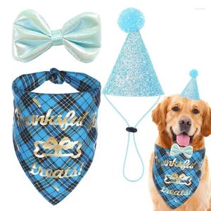 Собачья одежда для вечеринки на день рождения набор набор домашнего шарфа шарф милый шляпа галстук -галстук воротниц кошки для вечеринок аксессуары для вечеринок