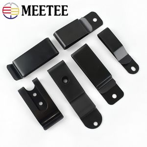 Meetee 5/10Pcs Black Metal Spring Buckles Belt Holster Sheath Clip Clasp for Pocket Wallet Key Hooker DIY Waist Clips with Screw