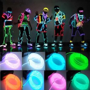 LED Rave Toy Glow El Draht Kabel LED Neon Weihnachtstanzparty DIY Kostüme Kleidung leuchtend Auto Licht Dekoration Kleidung Bälle Rave 1m/3m/5m 240410