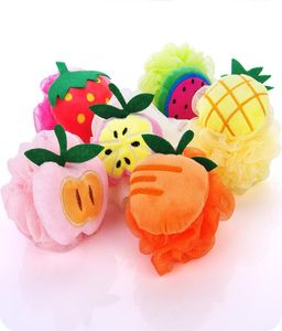 Cartoon Fruit Shape Mesh Bath Sponge Loofahs Body Shower Ball Back Brush Remove Dead Skin8400254