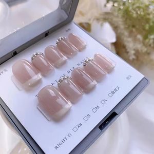 10 pezzi fatti via francese fatti a mano in stile corto falsi topi ribelli riutilizzabili su bara manicure art 240328