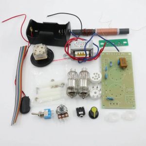 Radio 1PCS/LOT Regenerative tube radio kit DC two lights medium wave tube radio kit AM with PCB board Free shipping