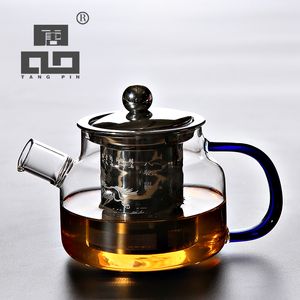 Bule de vidro resistente ao calor de Tangpin com chaleira infusadora para chá de chá de chá de chá de flor conjunto de chá