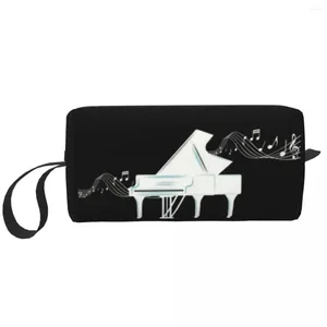 Storage Bags Piano With Music Notes Cosmetic Bag Women Kawaii Big Capacity Musician Pianist Gift Makeup Case Beauty Toiletry