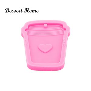 DY0585 Glossy Resin Coffee cup with love Molds, Mold for Keychain, Silicone Molds DIY Epoxy Jewellery Making, Clay Molds