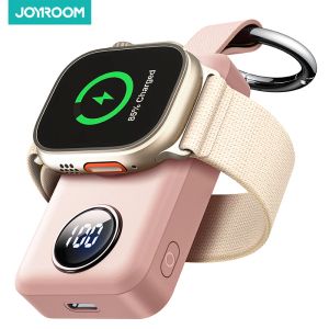 Bank Joyroom Pink portátil Carregador sem fio para Apple Watch Series 8/Ultra/7/6/5/4/3/2/se 2000mAh Iwatch Charger Bank Magnetic Power Bank