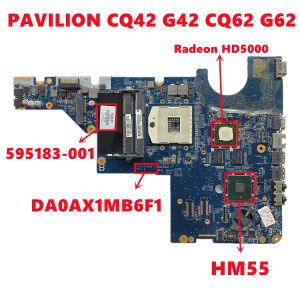 Scheda madre 595183001 595183501 595183601 per il padiglione HP CQ42 G42 CQ62 G62 Laptop Motherboard DA0AX1MB6F1 con 2160774008 HM55 Test 100%100%