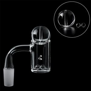 Beveled Edge Auto Spinner Smoking Quartz Banger With Glass Bubble Carb Cap Marble Pearls Balls 10mm 14mm 18mm Male Female Nails For Water LL