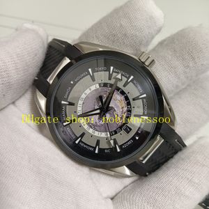 Real Picture Watches for Mens Transparent Back 8500 Automatic Movement Rubber Band Grey Dial Mechanical Professional Sport Watch Wristwatches