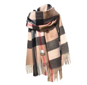 High quality 100% cashmere scarf fashion classic plaid printed cashmere scarf ultra soft thermal scarf 190*70cm
