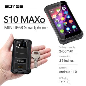 SOYES S10 MAXo 4G Rugged Mini Smartphone Android 11 Waterproof Ip68 3.5 Inch Octa Core 8GB+256GB 2400mAh Fingerprint Face ID Unlock PTT Cell Phone