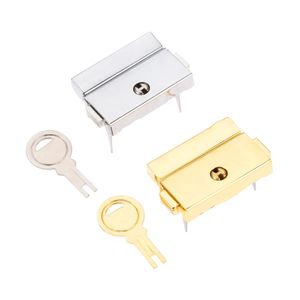 Lock Key Toggle Latch Hasp Gold/Silver Zinc Alloy Buckle Clip Clasp Box Case Chest 33mm*25mm Furniture Hardware with screws