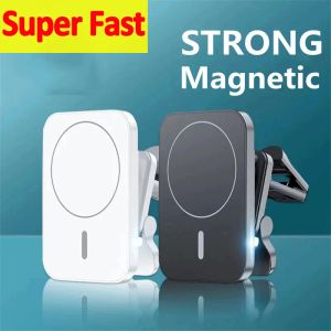 Stövlar 15W Magnetic Car Wireless Chargers Air Vent Telefonhållare för iPhone 14 13 12 Pro Max Safe Charger Fast Charging Station