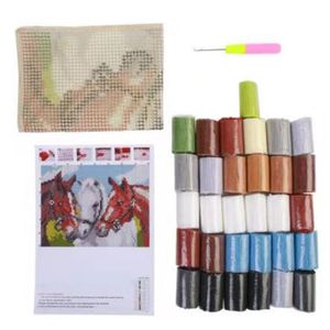 Kit de gancho de trava com padrão impresso para crianças de bordado de carpete de bordado de crochê tapetes hobby de girafa e bordado tapeçaria