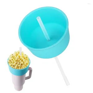 Plates Snack Tray Cup Compartment Plate For Reusable Leak Proof Silicone Bowl With Straw Party Supplies