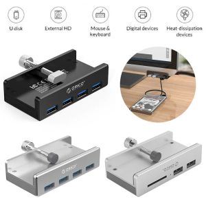 Hubs orico MH2ACU3 Klip Türü USB 3.0 Hub Alüminyum Alaşım Harici Multi 2 bağlantı noktası TF Kart Yuvası ile Masaüstü için USB Splitter Adaptörü