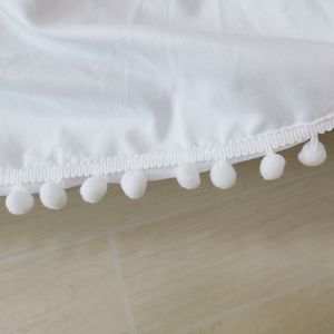 Solid Color Small Ball spetsning runt Bedskirt utan ytelastiskt band utanför Fade Resistant Twin Queen King Hotel Quality#/