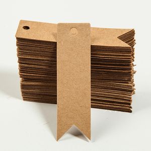2x6cm Kraft Paper Taggar för bröllop Mini Paper Etikett för DIY -tillbehör Blank Kraft Tag Bookmarks Gift Etiketter Prislista Handmad