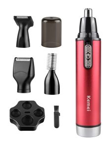 Trimmers Kemei 4 in 1 Battery Ear Hair And Nose Trimmer Set Men's Electric Trimer for Sideburns Hair Cut Eyebrow Trimmer KM6620