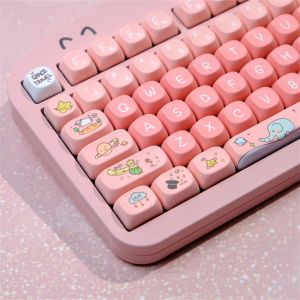 Accessori 129 Chiave Prince PBT KeyCap Moa Profilo Dye Sublimation KeyCap Pink KeyCap per tastie di gioco MX Switch Switch MOA CAPS CHIAVI