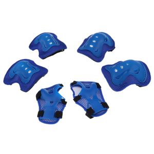 Högkvalitativa skyddsunderlag Kidcykel rullskridskoåkning knä armbåge handledsskydd kuddar blå jaktutrustning armbågsskydd