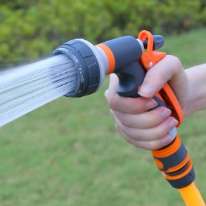 Garden Hose Nozzle, Heavy Duty Metal Water Spray Gun, High Pressure Washer Sprayer, 8 Adjustable Pattern