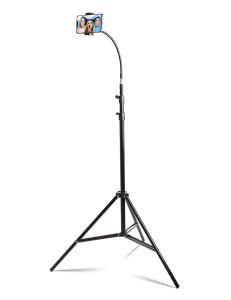 Stands 210 cm goosenhals Tall TripoD Floor Stativ Stand med 1/4 skruv Bluetooth -telefonhållare för iPhone GoPro Ring Light Photography