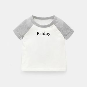 Sunday Street Printed Tops Funny Juniors Design Newborn Baby T-Shirts Toddler Graphic Raglan Color Short Sleeve Tee Tops