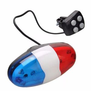 1-5 пк 6 светодиодные 4-тональные звуки велосипеды Bell Police Car Light Electronic Horn Siren для детских велосипедных велосипедных ламп