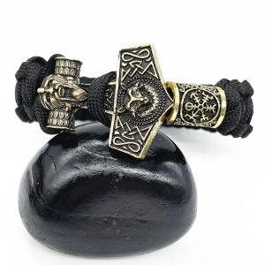 Nostalgia Thor's Hammer Mjolnir Pendant Viking Fox Jewelry Norse Odin Accessories Amulet Talisman Paracord Armband